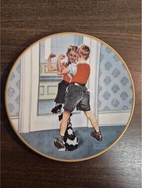1990 Norman Rockwell 'The Muscleman' Limited Edition Collectible Plate